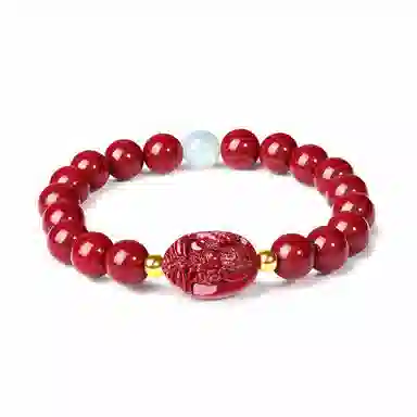 壹仟俩 大势至菩萨马 八大守护神生 转运珠新中式本命年叠戴新中式国潮小众#好运 朱砂 手串 女款