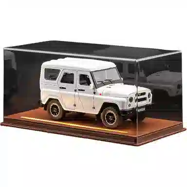 星星科教 俄罗斯瓦滋猎人吉普车合金仿真越野车模 皮质发光氛围感展示 成品模型