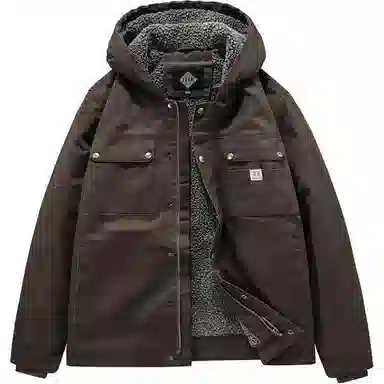 户外冬季加厚连帽防风保暖工装休闲棉衣外套长袖棉服 男款