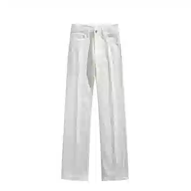 布客行 潮牌美式高街水洗做旧休闲宽松弹力基础款中腰垂坠感百搭日常通勤直筒显纯色简约柔不硬舒适风格牛仔裤 男女同款