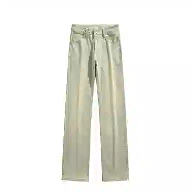 布客行 潮牌美式高街水洗做旧休闲宽松弹力基础款中腰垂坠感百搭日常通勤直筒显纯色简约柔不硬舒适风格牛仔裤 男女同款