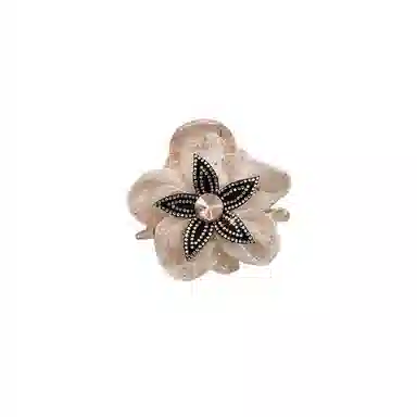 水中玉 网纱花朵抓夹扎马尾发卡后脑勺发饰丸子头鲨鱼夹子头饰 亚克力 发夹 女款