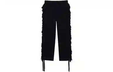 中国李宁 休闲系带直筒针织运动裤 男款 黑色