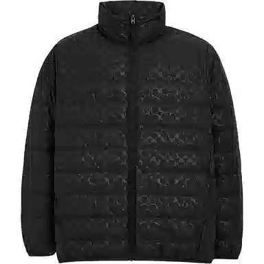 COACH SS24 Jacquard Zip-Up Down Jacket Black
