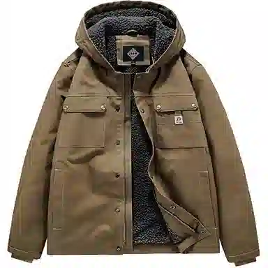 户外冬季加厚连帽防风保暖工装休闲棉衣外套长袖棉服 男款