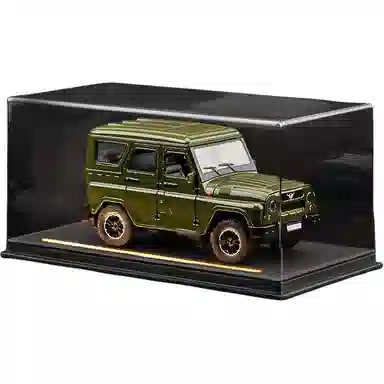 星星科教 俄罗斯瓦滋猎人吉普车合金仿真越野车模 皮质发光氛围感展示 成品模型