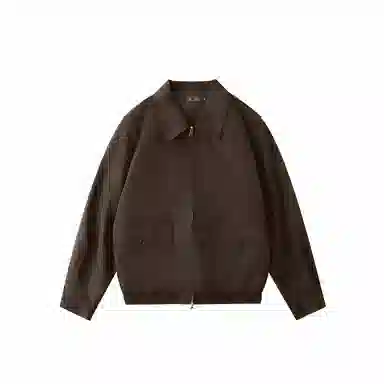 我是大卫 美式纯色翻领加绒加厚欧美风短款夹克外套 男女同款