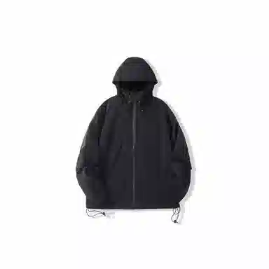 我是大卫 纯色美式机能连帽宽松夹克外套 男女同款 黑色