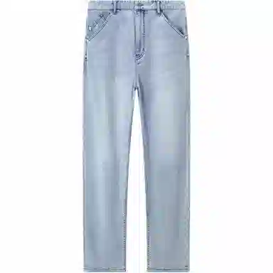 九牧王男裤专家 自在系列简约百搭高弹舒适纯色直筒休闲牛仔裤 男款 浅蓝色