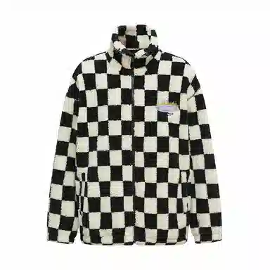 美特斯邦威 国潮撞色棋盘格加厚棉服 男款