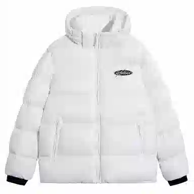 AMBER LIGHT Patchwork Logo Hoodie Coat