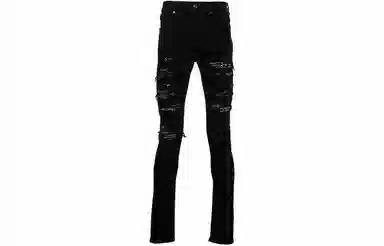 AMIRI FW21 Distressed Slim Jeans Black