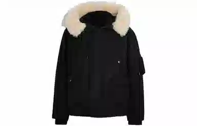 COACH SS23 Parker Coat Black Detachable Fur Collar