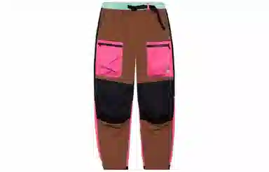 中国李宁 拼接束脚大口袋休闲裤 男款 玳瑁褐