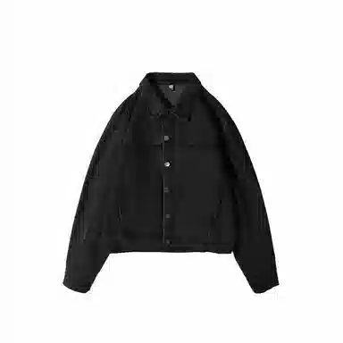 我是大卫 复古水洗做旧牛仔韩系轻熟风短款翻领夹克外套 男女同款