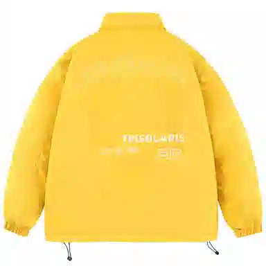 三体 三日凌空基础字母印花户外立领宽松加厚保暖休闲面包棉服 男女同款