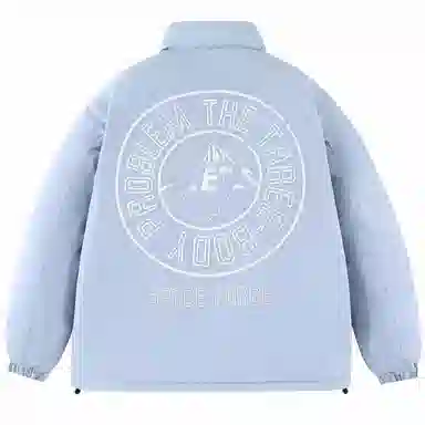 三体 亚洲战舰字母印花休闲宽松加厚保暖户外防风立领面包棉服 男女同款