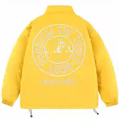 三体 亚洲战舰字母印花休闲宽松加厚保暖户外防风立领面包棉服 男女同款