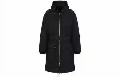 EMPORIO ARMANI Crinkle Nylon Water Repellent Trench Coat With Hood And Crossover Belt