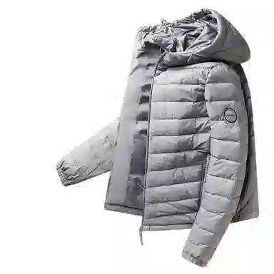 鸭鸭 连帽纯色时尚轻薄防寒保暖外套羽绒服 男款 黑藏蓝色