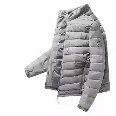 鸭鸭 连帽纯色时尚轻薄防寒保暖外套羽绒服 男款 黑藏蓝色