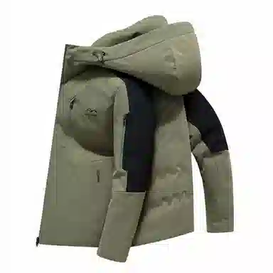 斯巴奴 纯色时尚连帽羽绒服 男款