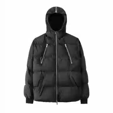 False Perception Big Zipper Down Jacket Black