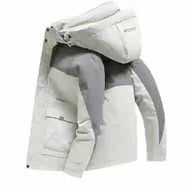 斯巴奴 拼接拼色短款保暖连帽羽绒服 男款