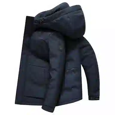 斯巴奴 休闲加厚连帽短款羽绒服 男款