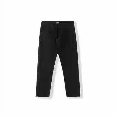 我是大卫 美式纯色拉链复古水洗九分牛仔裤 男女同款 黑色