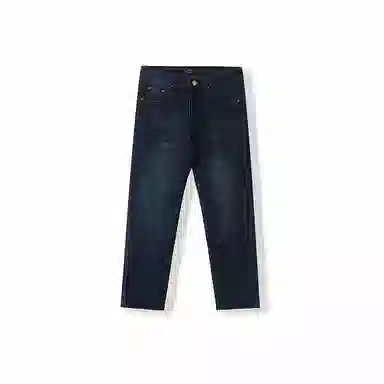 我是大卫 美式复古百搭修身九分裤牛仔裤 男女同款 深蓝色