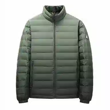 鸭鸭 短款立领轻便保暖羽绒服 男款 渐变白色