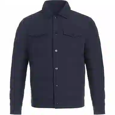 卡尔丹顿 纯色翻领单排扣长袖羽绒服 男款 蓝色系