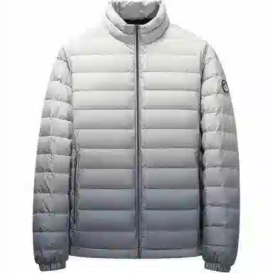 鸭鸭 短款立领轻便保暖羽绒服 男款 渐变白色