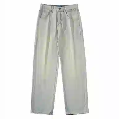 大卫贝肯 美式高街基础款纯色简约百搭宽松舒适复古休闲直筒牛仔裤 男女同款 黑色