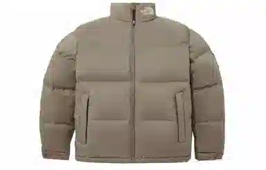 The North Face Logo Embroidered Down Jacket Brown