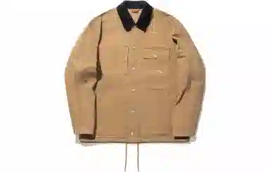 中国李宁 撞色翻领宽松休闲夹克外套 男款 黄棕色