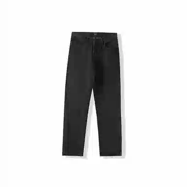 我是大卫 直筒宽松开叉休闲牛仔裤 男女同款 黑色