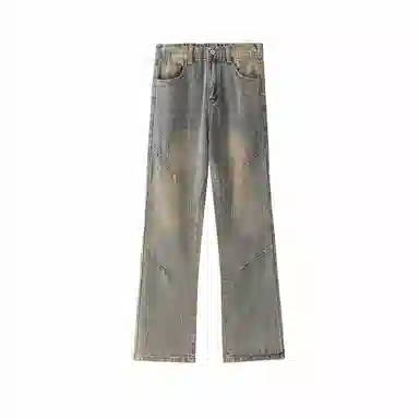 Qingying Vintage Washed Straight Jeans