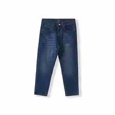 我是大卫 美式复古水洗弹力休闲百搭小脚九分牛仔裤 男女同款 蓝色