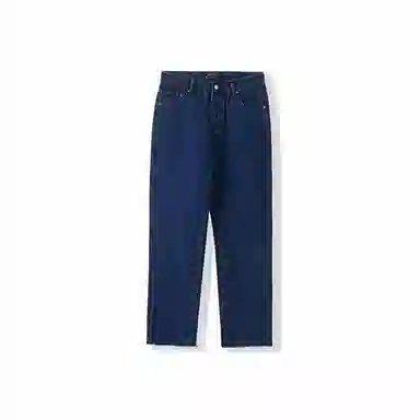 我是大卫 宽松坠感直筒中腰牛仔裤 男女同款 深蓝色