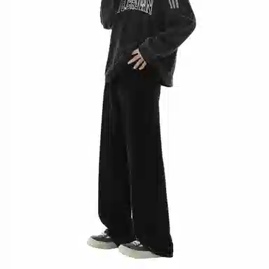 王者荣耀 标语款 美式复古创意金属夹标做旧水洗直筒字母设计高街户外出行微喇休闲百搭显瘦垂感长裤牛仔裤 男女同款 石墨黑