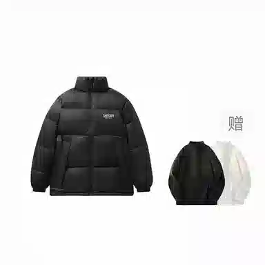 鸭鸭 经典暖冬系列 简约字母印花设计感简约纯色青少年基础款学生党好物宽松休闲加 厚保暖防寒百搭羽绒服 通用