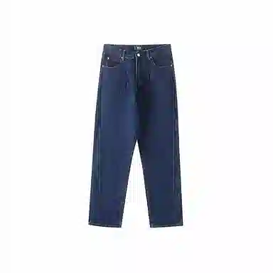 我是大卫 直筒拖地宽松休闲牛仔裤 男女同款 深蓝色