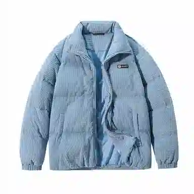 鸭鸭 高端通勤系列 冬季青少年基础款简约字母厚板印花设计感学生党好物垂感防寒保暖显瘦显高小众旅游拉链立领羽绒服 男女同款