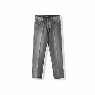 我是大卫 韩式高街高级感宽松百搭九分牛仔裤 男女同款 烟灰色