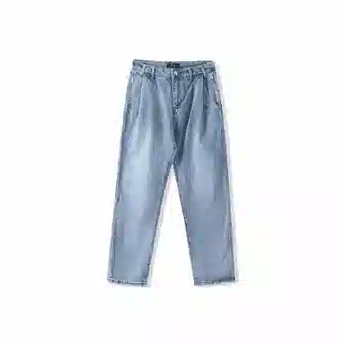 我是大卫 休闲百搭直筒宽松牛仔裤 男女同款 蓝色