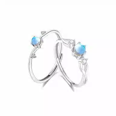 【高品质】 金师傅 幻彩月光闺蜜对戒 梦幻炫彩唯美气质显白氛围感 小众轻奢设计高级#好运 琉璃 开口可调节戒指 女款