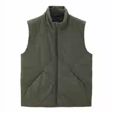 佐丹奴 菱形格纹立领梭织马甲棉服 男