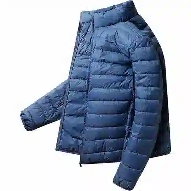 鸭鸭 纯色立领拉链休闲薄款羽绒服 男款